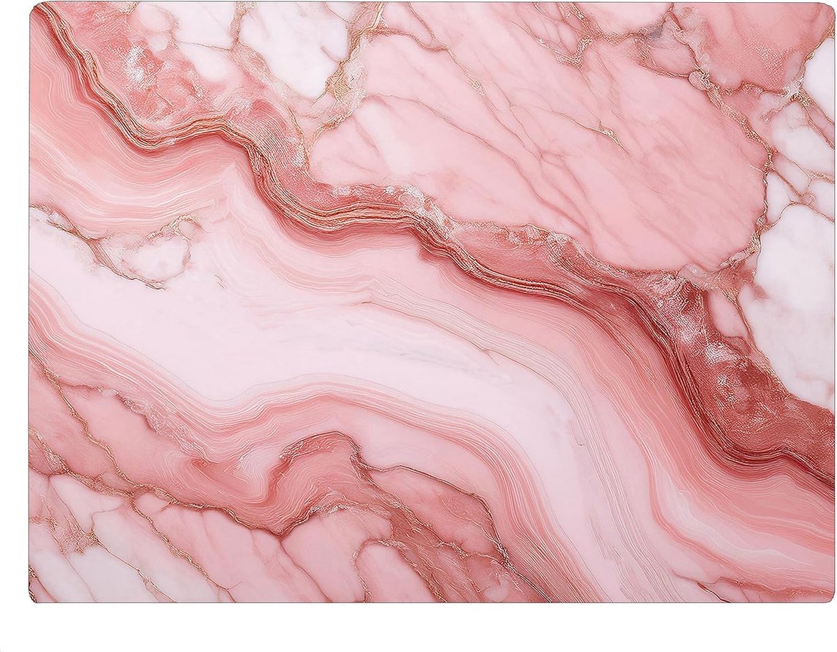 Roze Marmeren Glas Snijplank met Ocean Decoratie