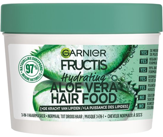 Garnier Fructis Hair Food Aloë Vera Hydraterend 3-in-1 Haarmasker - Normaal Tot Droog Haar - 400ml