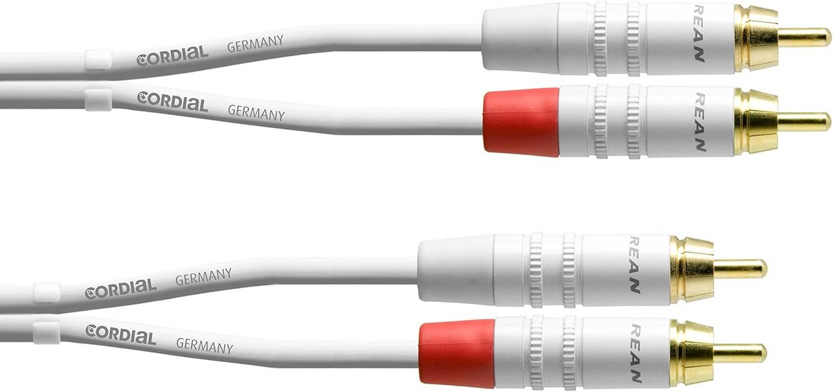 Dubbele RCA Audiokabel 3 meter Wit