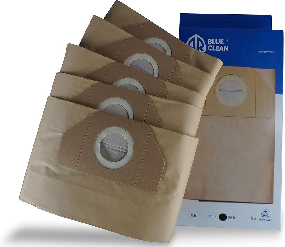 Papieren stofzakken voor stofzuigers 30 liter dubbele functie