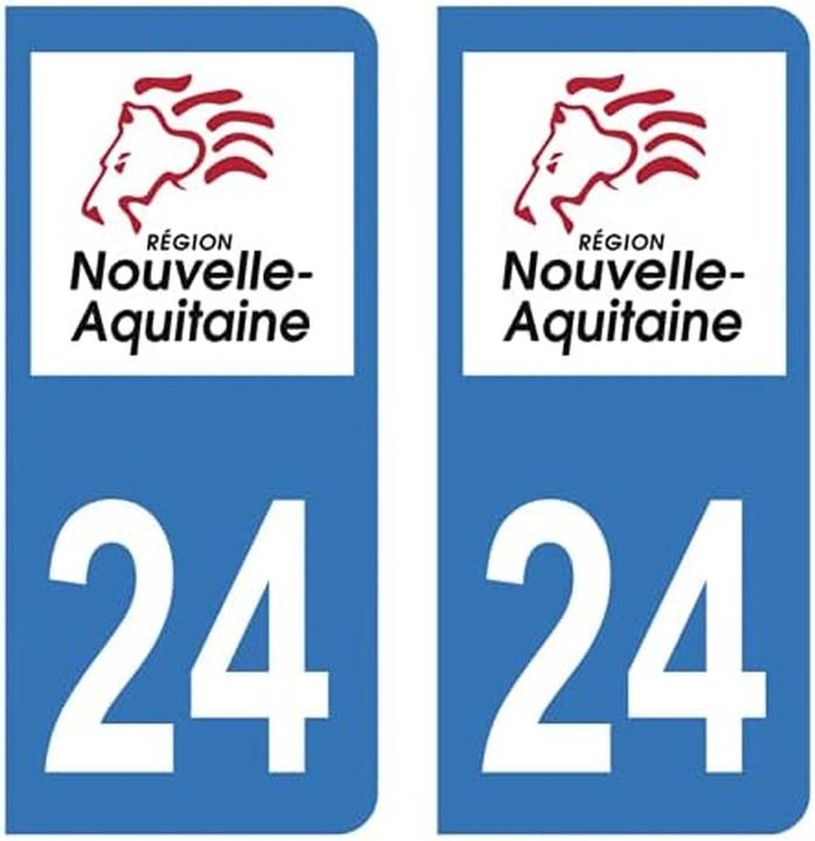 Stickers voor Nummerplaat Departement 24 Dordogne Regio Nouvelle-Aquitaine