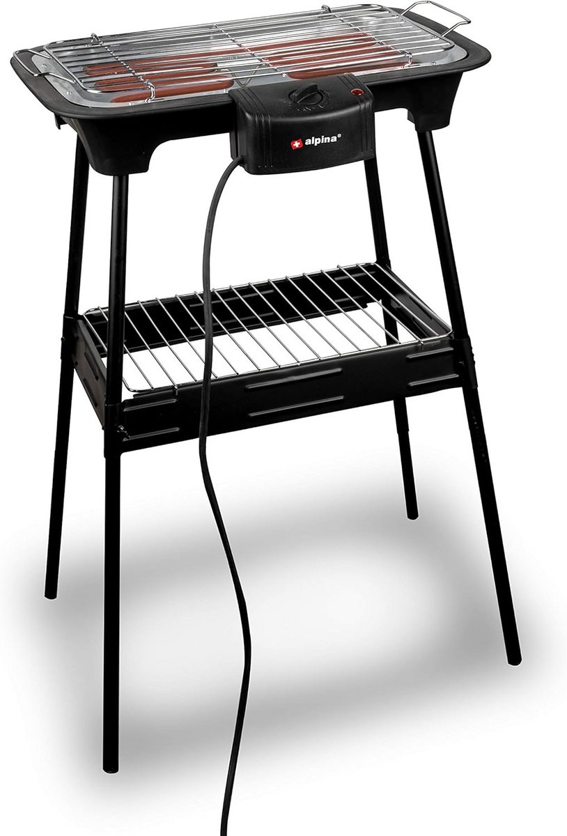 Elektrische BBQ 2-in-1: Tafelmodel of Staand Grillen met 2000W Vermogen