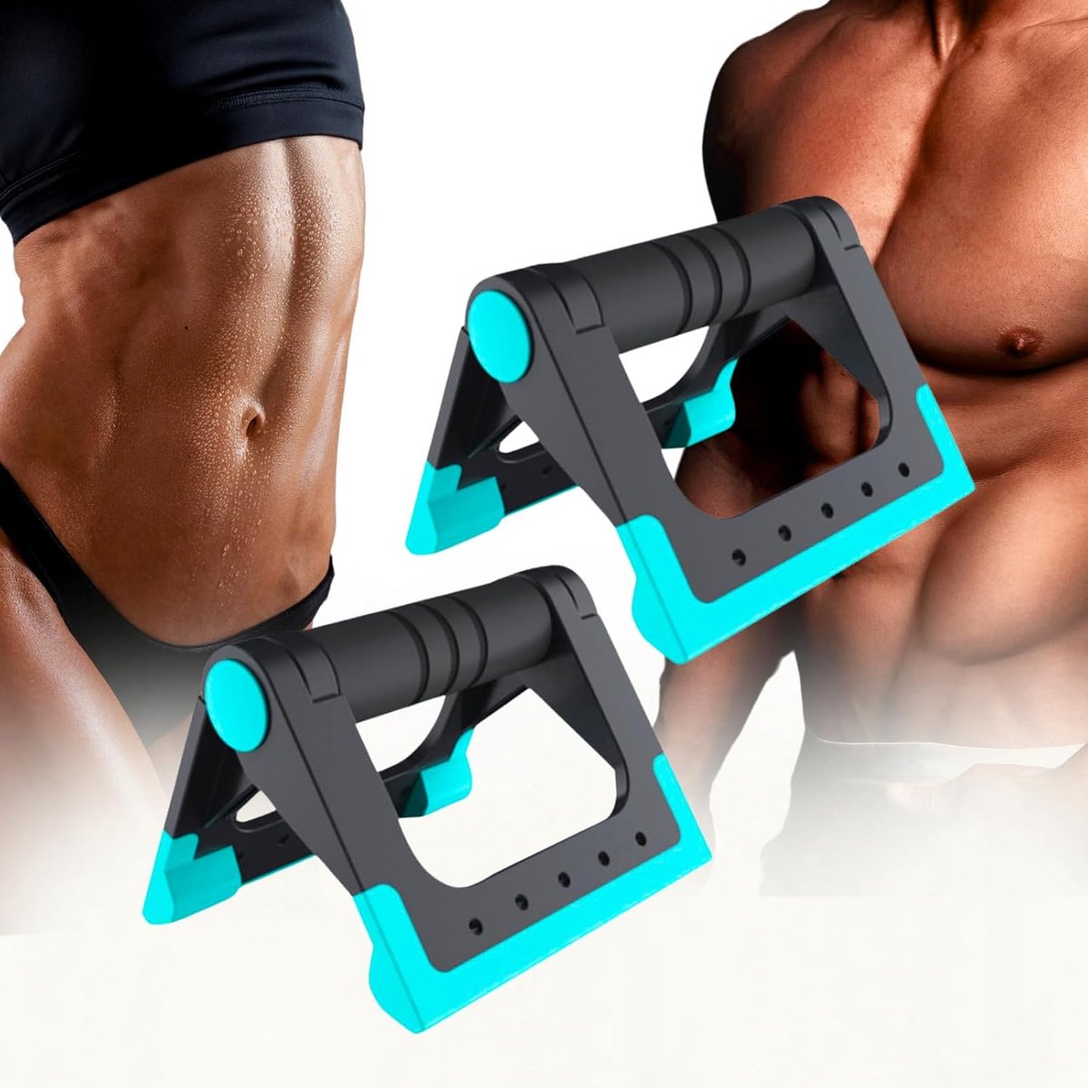 Opvouwbare Push-Up Stangen Zwart en Blauw voor Krachttraining