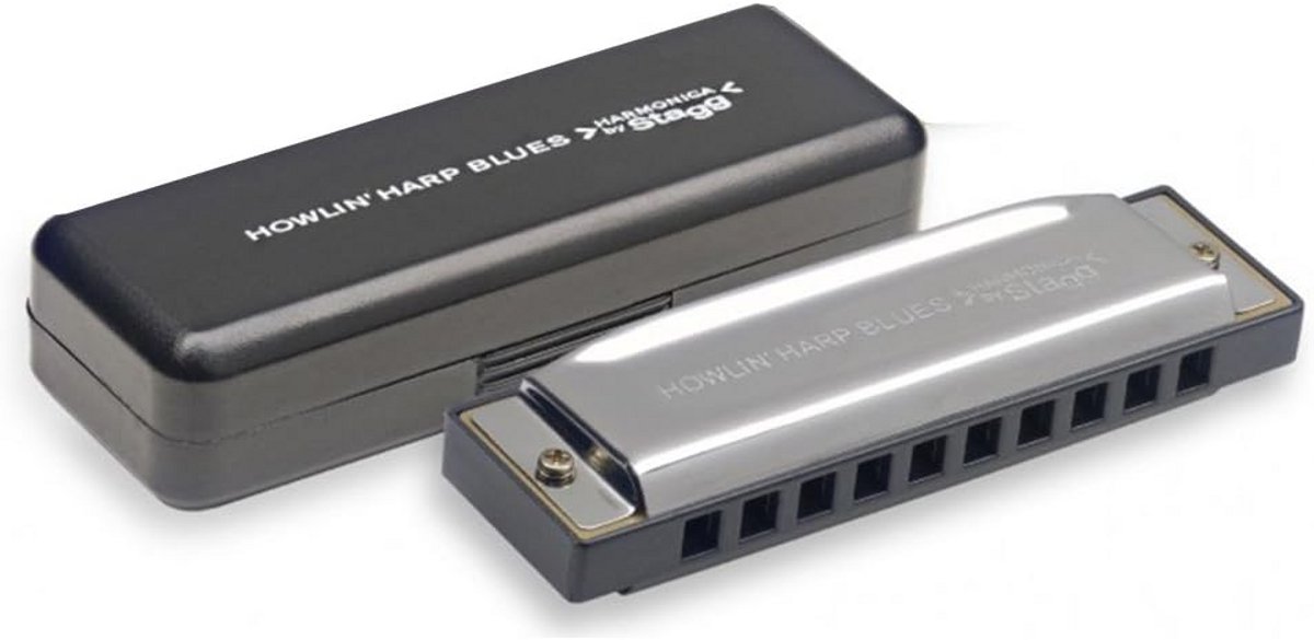 Diatonische Blues Mondharmonica in B-majeur met Koperen Rietplaat
