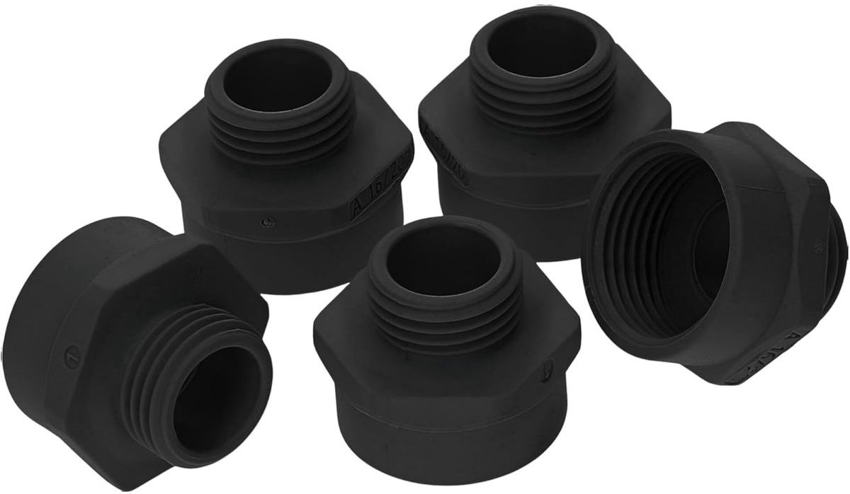 5 stuks Kalitec G5162010 verlengstukken M16/M20 kunststof zwart