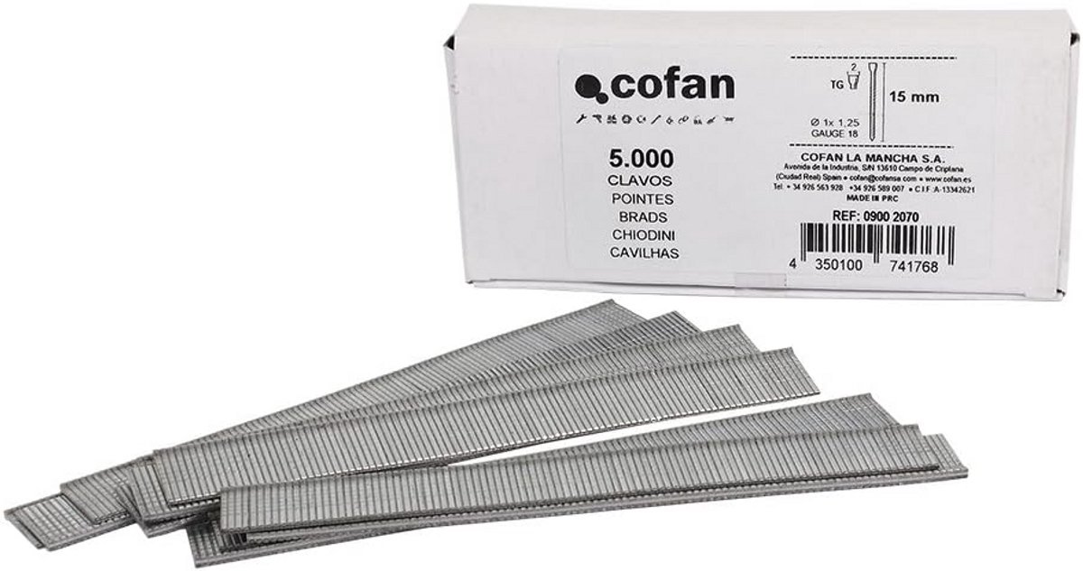 5000 Stuks Nagels 1 x 1,25 mm voor Professioneel Gebruik
