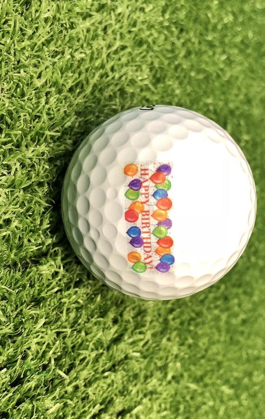 Set van 3 Golfballen met Happy Birthday Opdruk in Luxe Geschenkverpakking van Merkloos — afbeelding 2