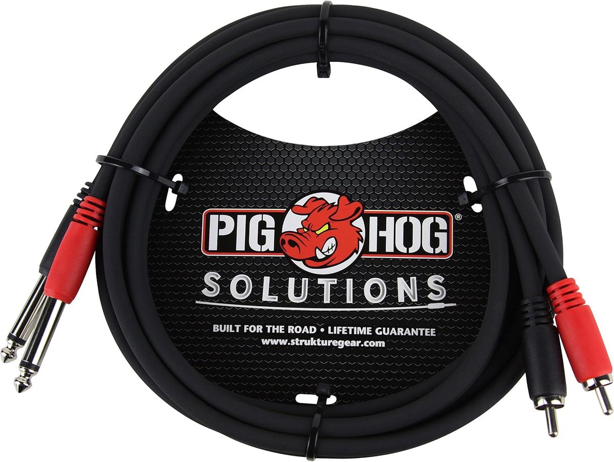 Dubbele RCA naar Dubbele 1/4 inch Mono Kabelaansluiting