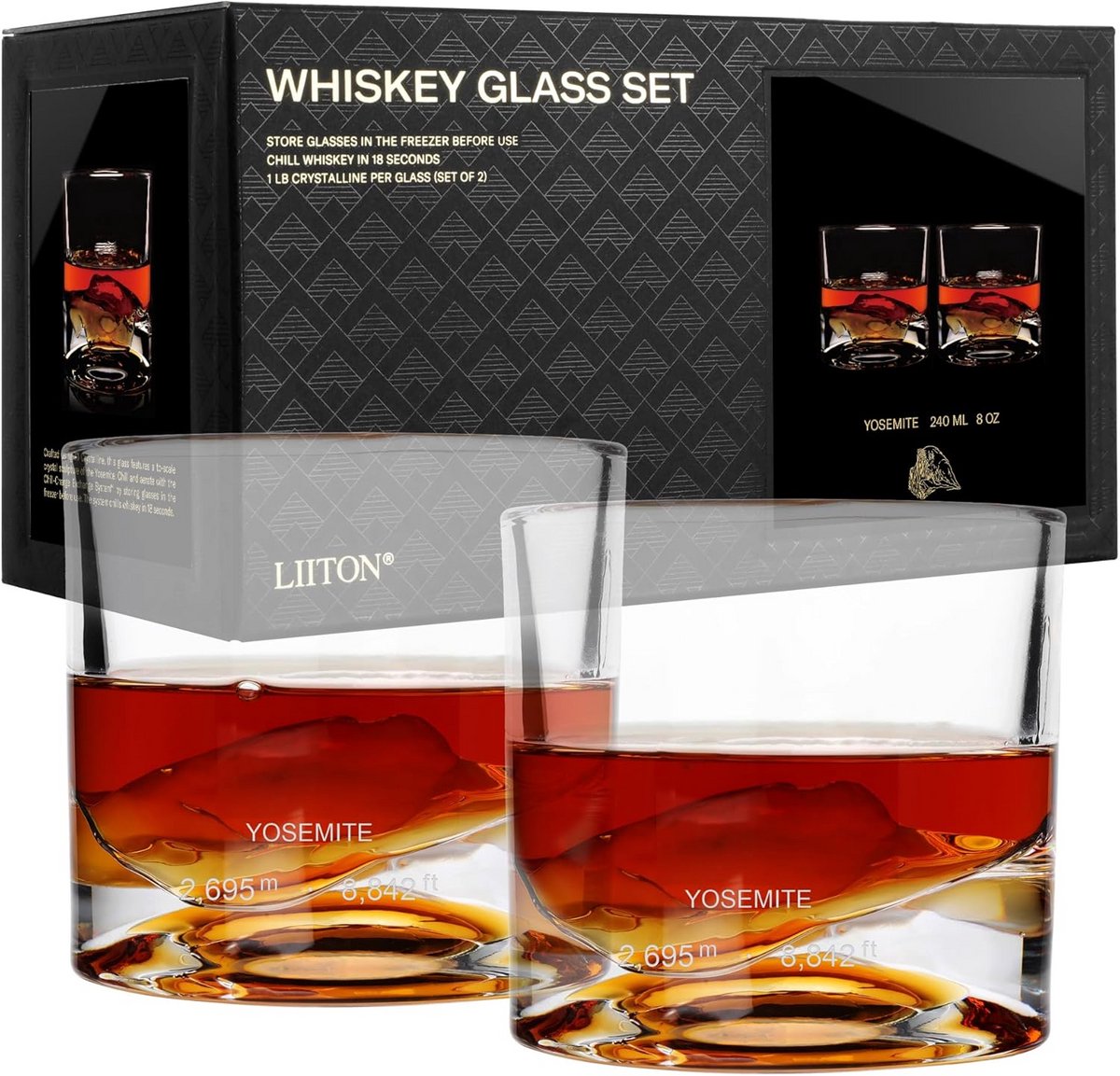 Whiskyglazen Set van 2, Dubbelwandig met Koelsysteem