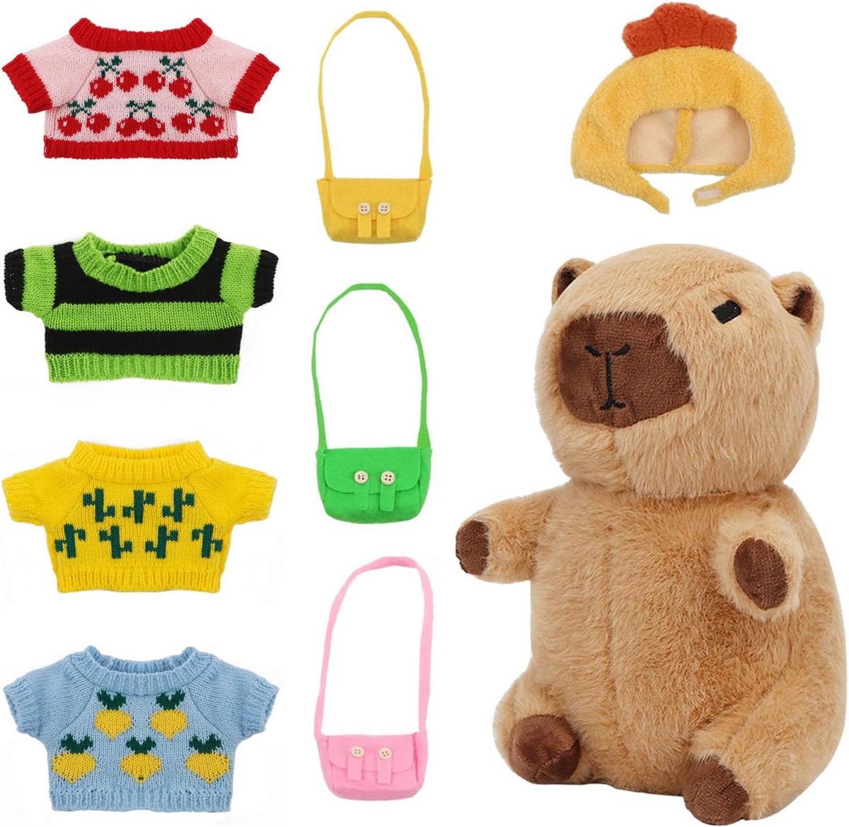 Groot Pluchen Capibara Knuffeldier met Accessoires