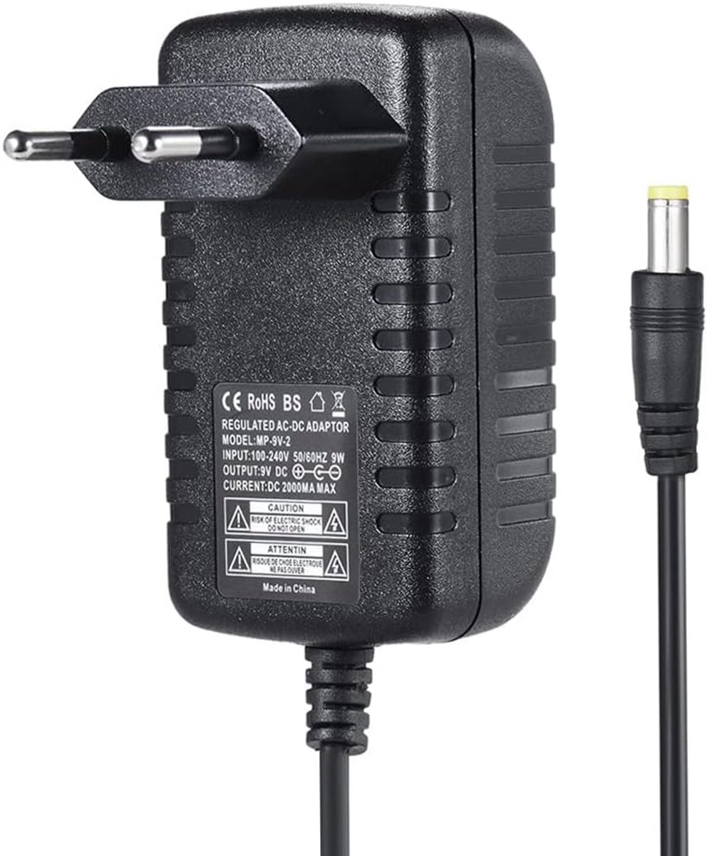 9V 2A Adapter Stroomvoorziening voor Gitaarpedaal Eu Stekker