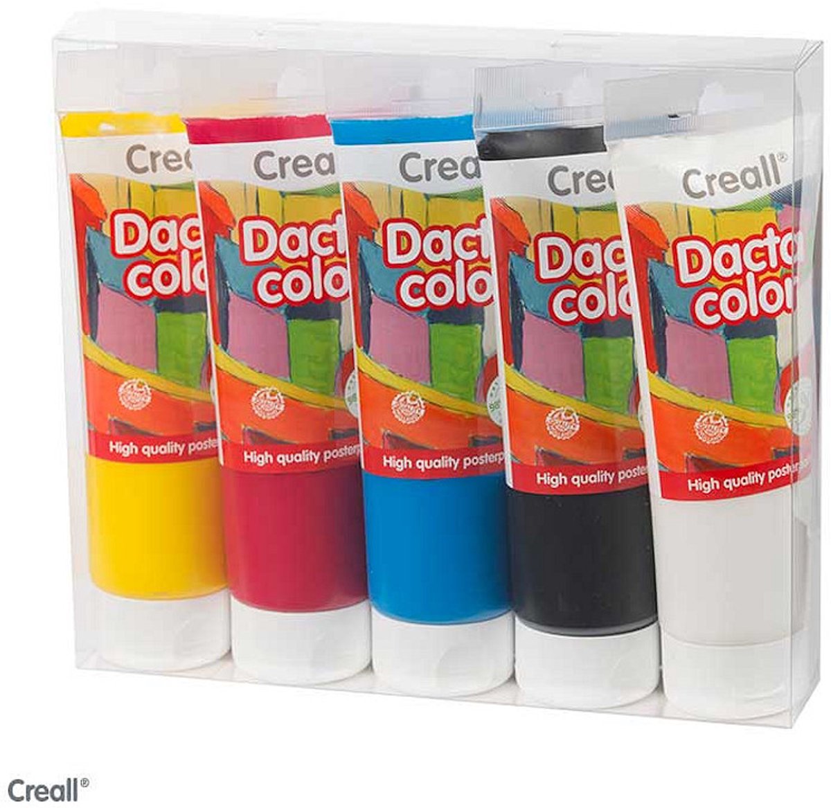 Creall Dacta Color Plakkaatverf - Set met 5 x 250 ml tubes - 5 kleuren hoge kwaliteit schoolverf – waterbasis - acryl - Uitwasbaar, Vegan & Glutenvrij — cadeau in Cadeau-ideeën - foto 6