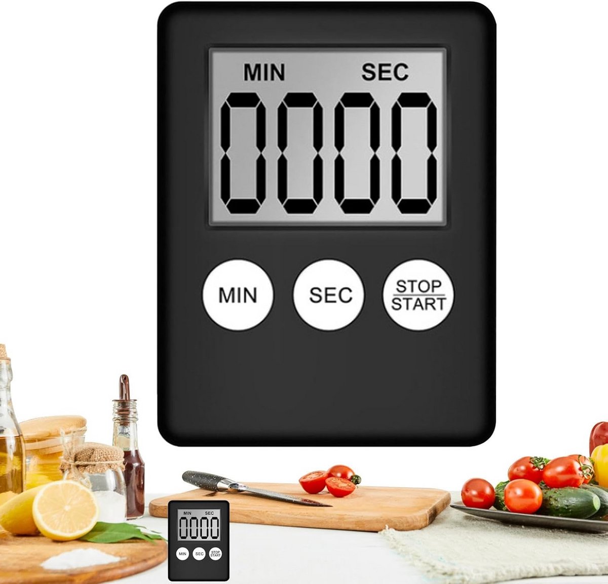 Digitale Kookwekker met Timer, Magnetisch en Groot Display voor Thuis of Klaslokaal