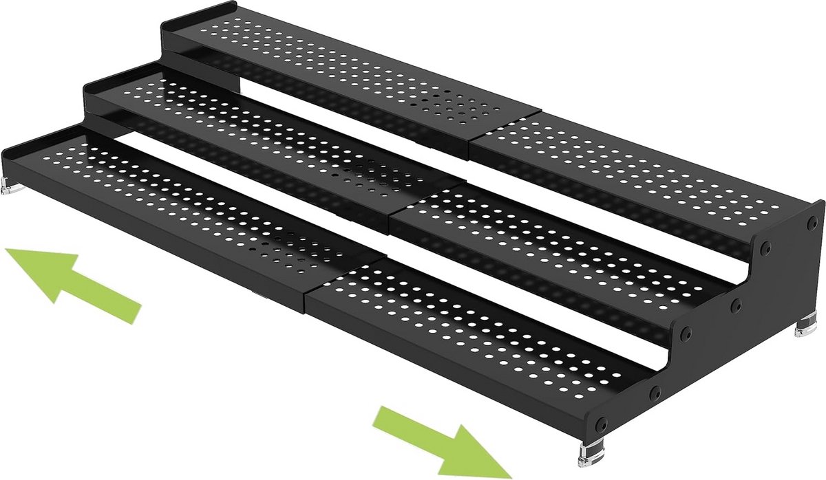 Uitbreidbaar 3-laags Kruidenrek Organizer van Metaal voor Kast en Keuken