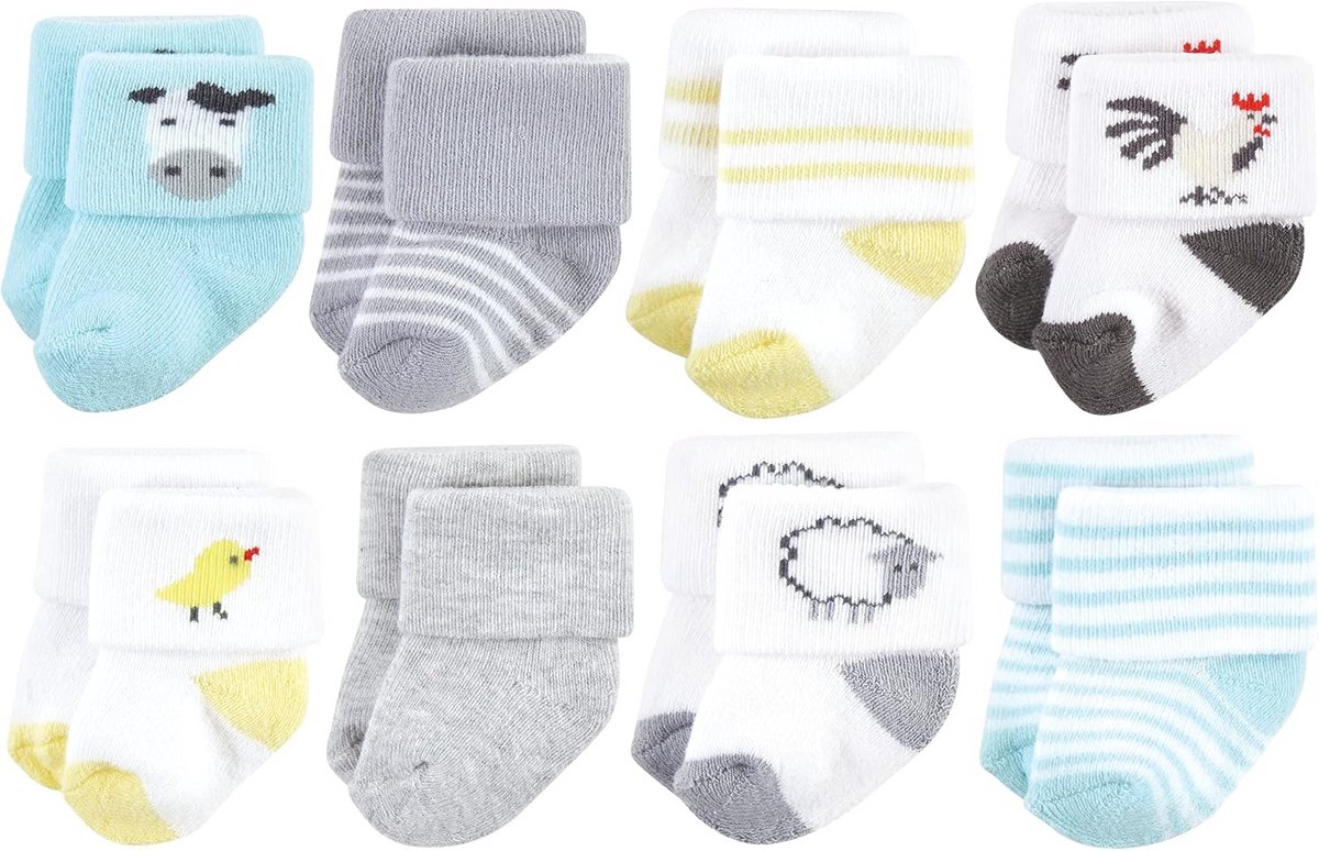 Zachte Baby Sokken Katoenmix Boerderijthema 6-12 Maanden - Antislip Bescherming