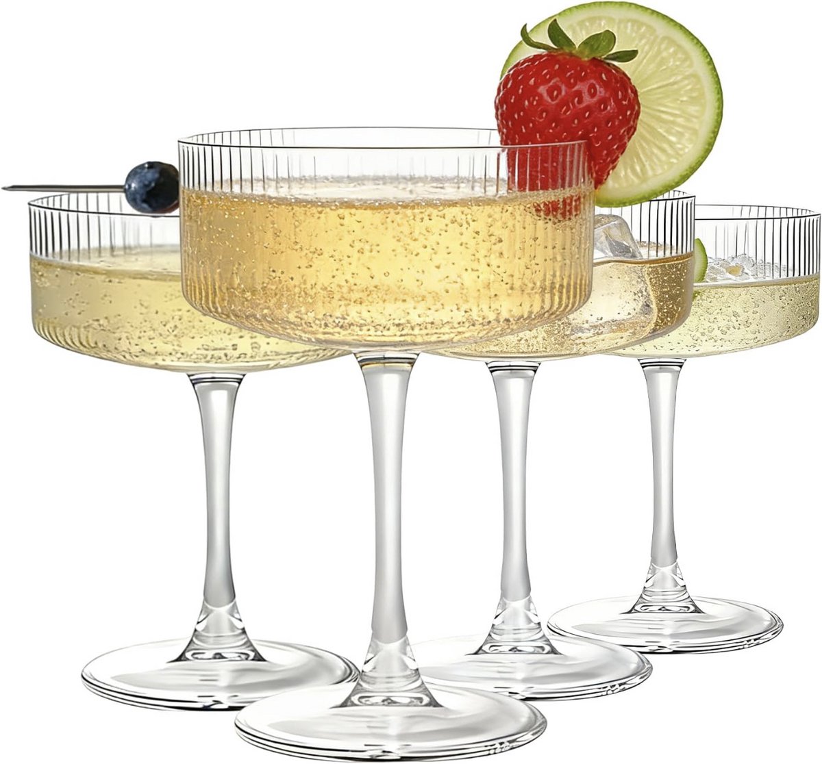 Martini Glazen Set van 4 – Kristallen Coupe Glazen 260 ml – Luxe Cocktailglazen – Mondgeblazen Champagne Coupe – Espresso Martini & Manhattan – Transparant Glaswerk — cadeau in Kookcadeaus - foto 2