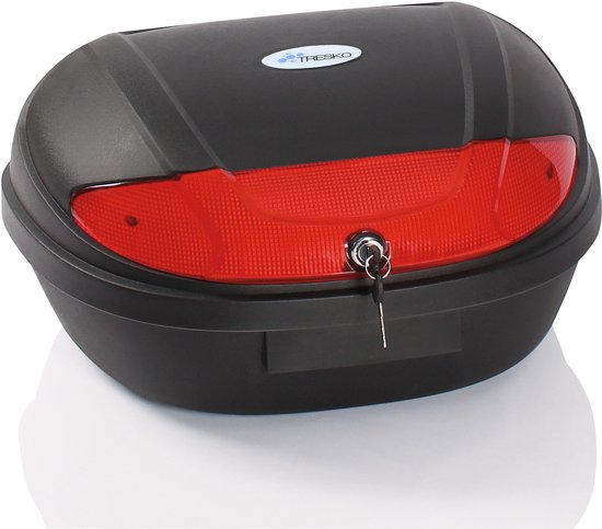 TRESKO® XXL motorkoffer/helmkoffer, ruimte voor 2 helmen, 48 liter inhoud, topcase universeel, voor scooters, motoren, bromfietsen en quads