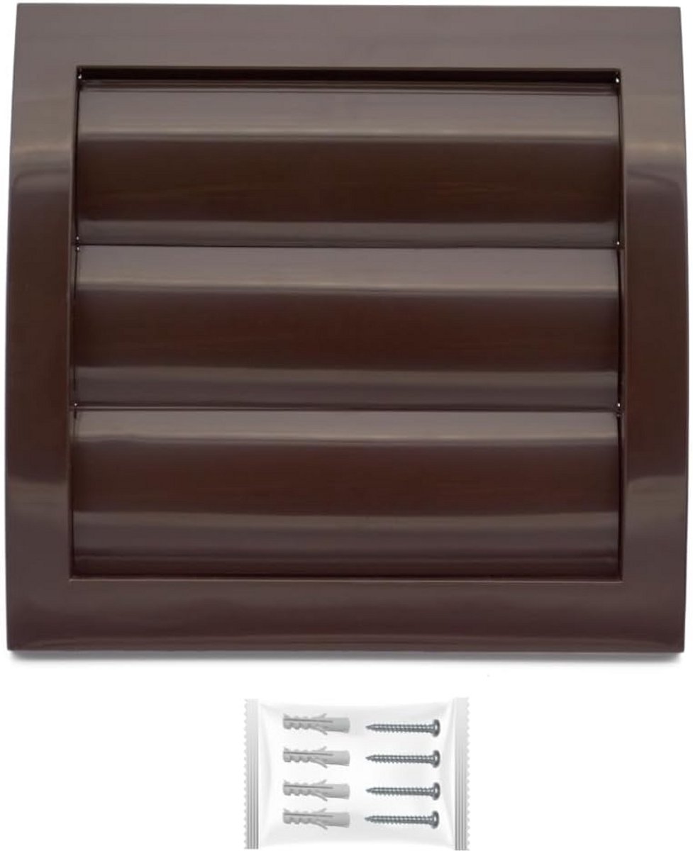 Ventilatierooster Rond 100 mm Bruin met Bewegende Lamellen en Insectenhor