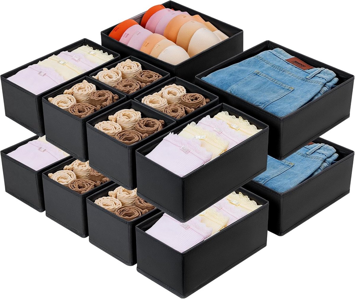 16-Pack Lade Organizer voor Kleding, Sokken en Ondergoed - Opvouwbare Opbergdozen