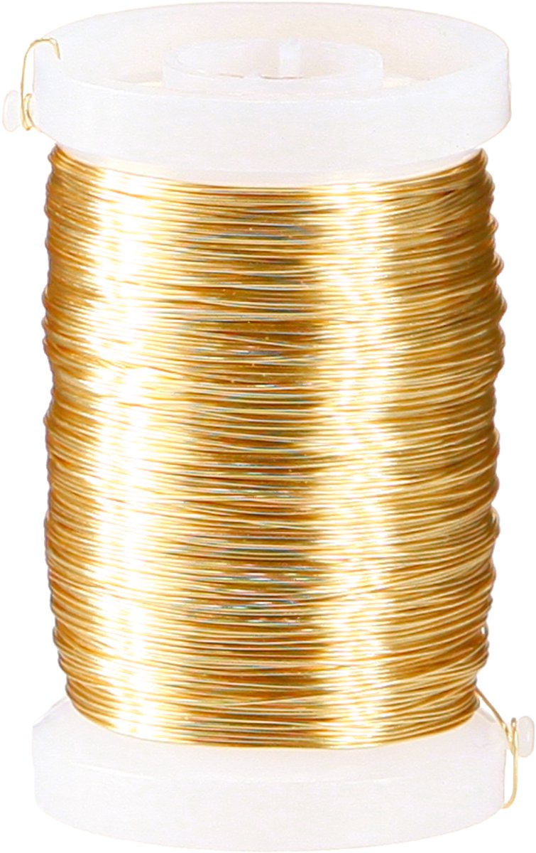 Bloemistendraad, mirtedraad, decoratief draad, goud, 0,30 mm, 100 g, 3
