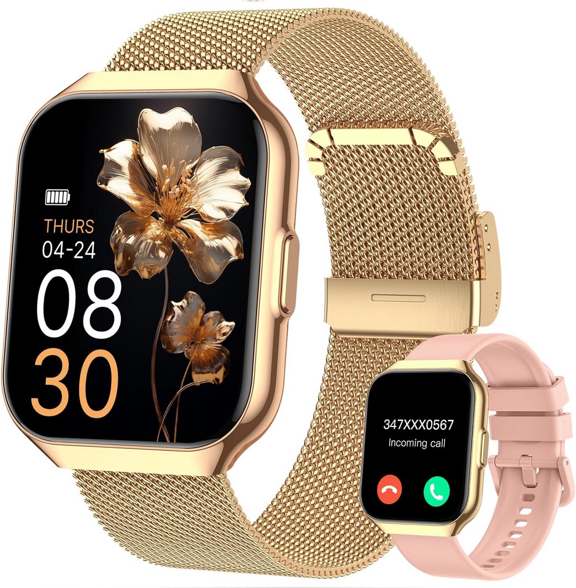 Dames Smartwatch met Stappenteller en Fitnesstracker IP68 Waterdicht