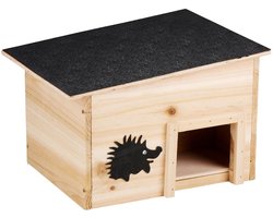 Lifetime Garden Egelhuis - Egelhuisje Waterdicht met Bodem - Egelhuisje met Inlooptunnel - Egelvoederhuis Hout FSC 100% - Compacte Schuilplaats 32×26×20 cm