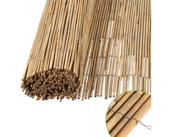 Rietmat 150x600 cm extra brede rietmat, natuurlijke schutting en tuinscherm voor grote tuinen en erfafscheiding