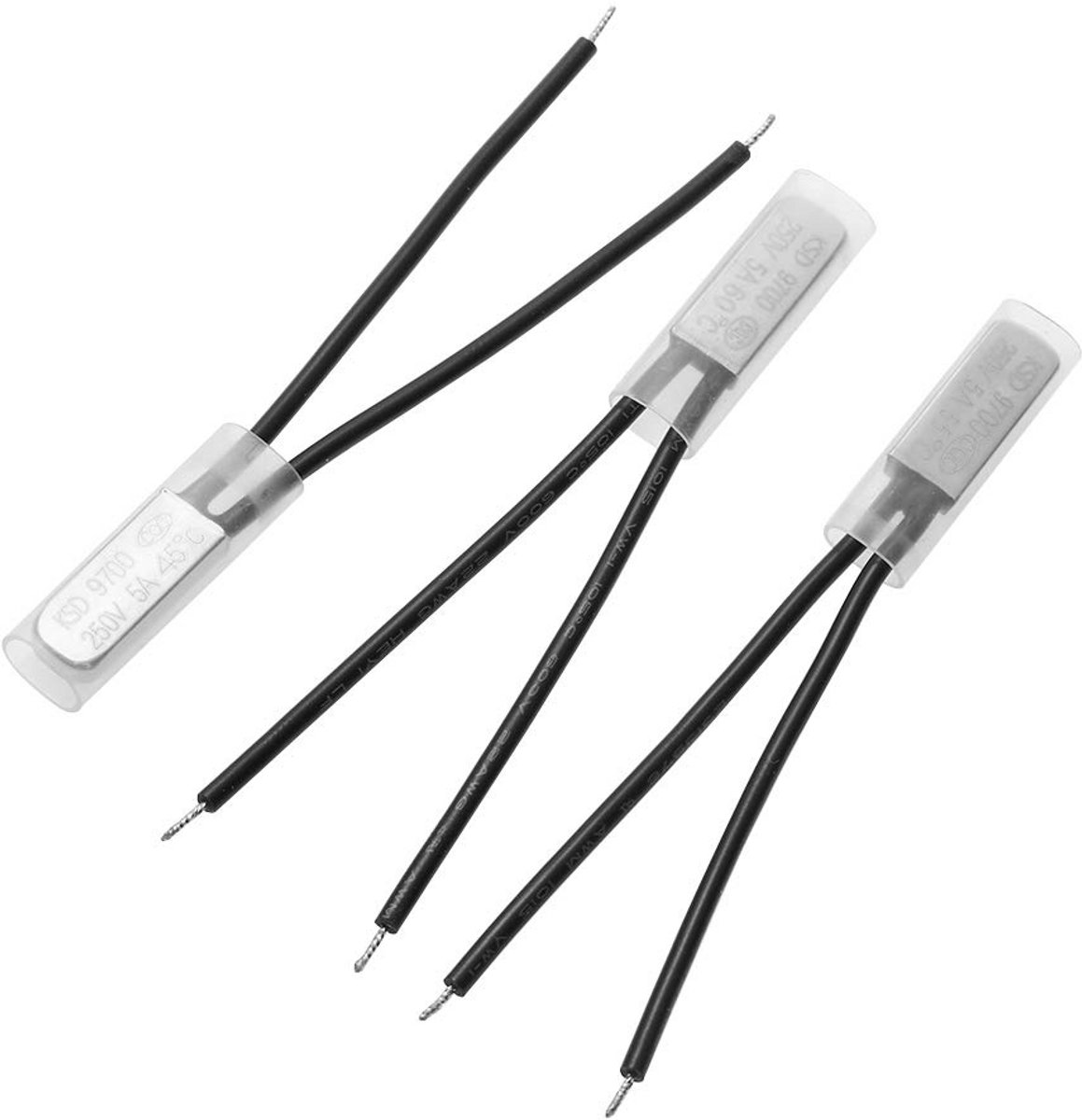 Set van 5 Bimetaal Temperatuur Schakelaars Normaal Gesloten (125°C)