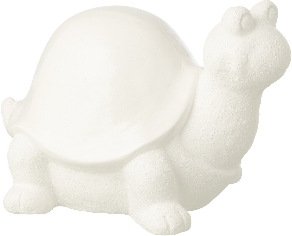 J-Line decoratie Schildpad - polyresin - wit