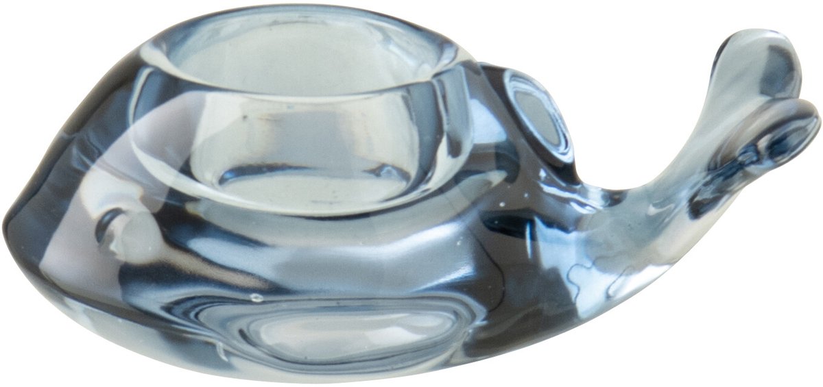 J-Line kaarshouder Walvis - glas - blauw - 2 stuks