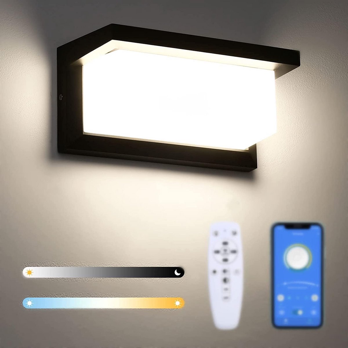 Slimme LED Buiten Wandlamp Dimbaar en Kleurtemperatuur Instelbaar