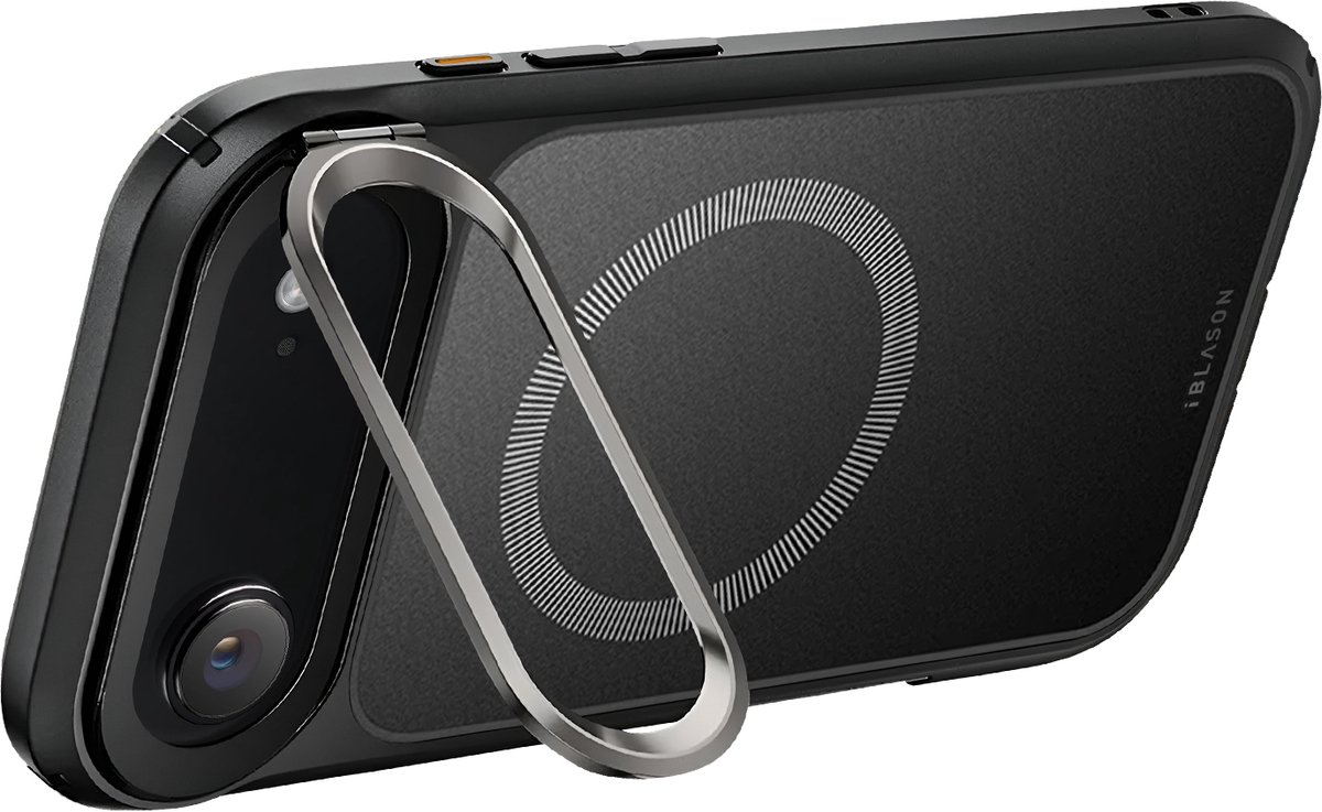 i-Blason, Hoesje geschikt voor iPhone Air - MagSafe 6m Shockproof & Standaard, Zwart