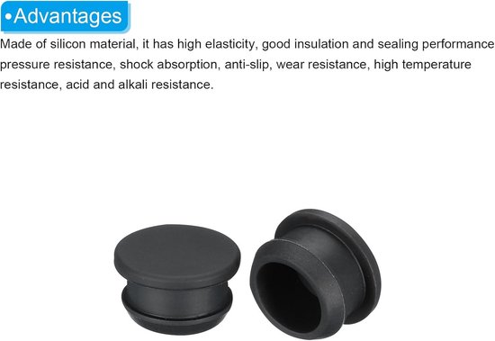 10x Zwarte Siliconen Gatstoppen Rubbers voor Waterdichte Afdichting (19mm Montagegat) — afbeelding 5
