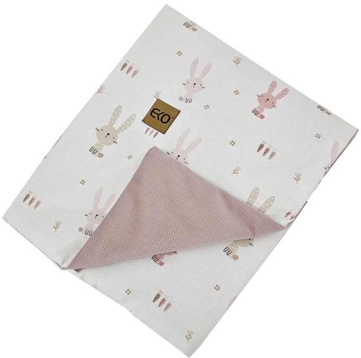 Educational blanket mat with lining VELVET BUNNY/ROSE PINK