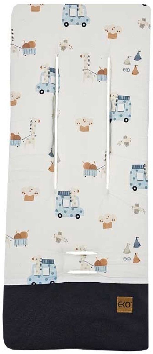 Stroller insert with foam MEMORY GIRAFFE/BLUE