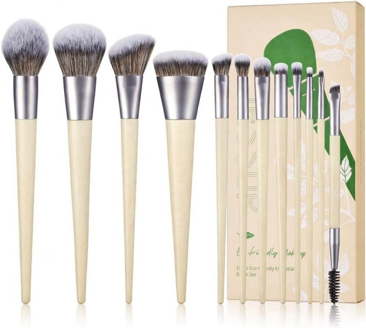 Famanu – Make-up kwastenset, 12 stuks, synthetische borstels voor gezicht en ogen