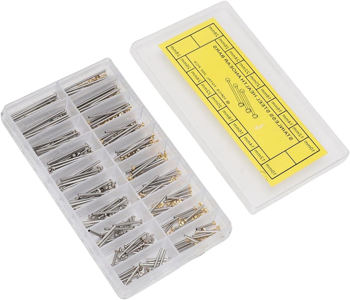 Allecto- Horlogeband Schroefbuizen - Verbindingsstaven - RVS - Wrijvingspennen - Klinknageluiteinden - Horloge Reparatie - Geschikt voor diverse horlogemerken - Roestvrijstalen - 200 Stuks