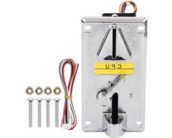 Allecto - Muntinworp Arcade Game Machine - Elektromagnetische Munt Acceptor - Zwart - Programmeerbaar - Munt Selector - Met Flip Cover - Geschikt voor Gokkasten - Zilverkleurig - Vergelijkbaar met Professionele Munt Acceptor voor Spellen.