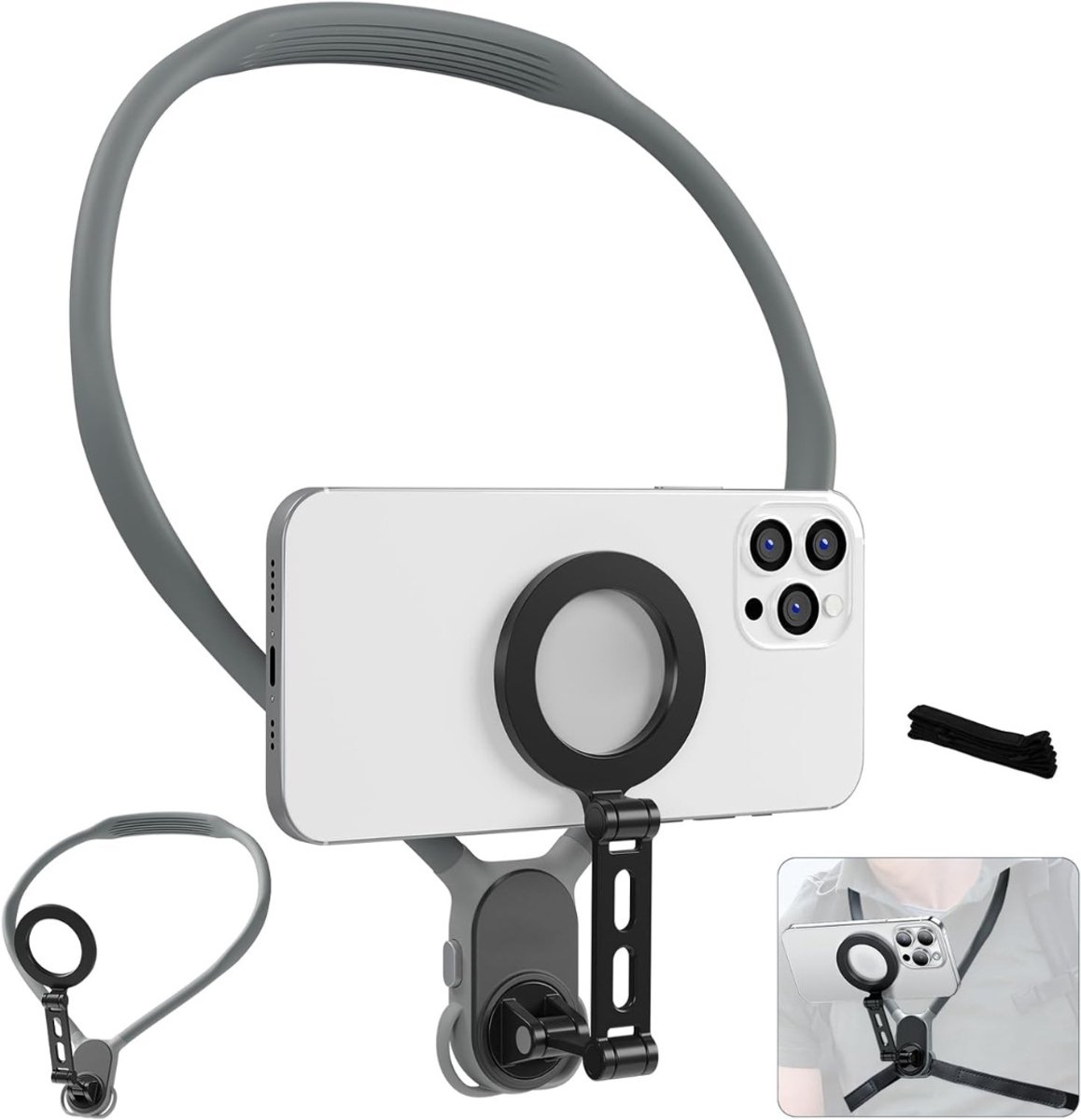 REN® Bodycam met Harnas - Bodycam Camera - Bodycam - Nekhouder voor Telefoons - Zwart - 70cm x 19cm x 23cm