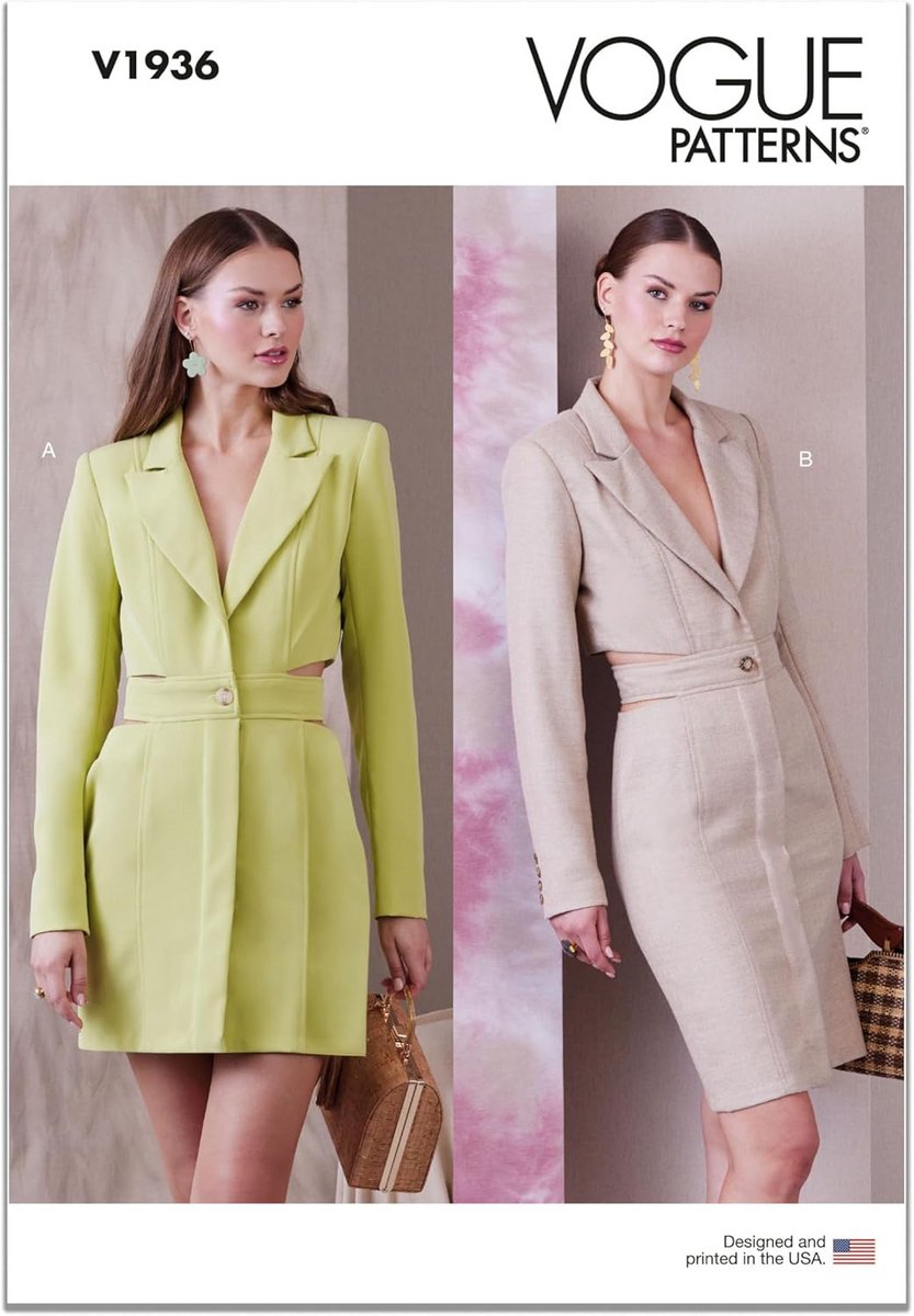 Patroon Jurk met Blazer Model - Verschillende Maten Beschikbaar