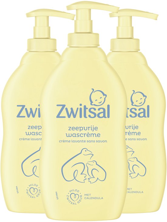Zwitsal Zeepvrije Wascrème - Baby - helpt de natuurlijke huidbarrière te beschermen - 3 x 400 ml — afbeelding 2