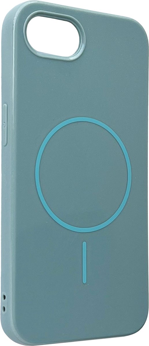 Casemania Hoesje Geschikt voor Apple iPhone 17e - Laurel Green - Glitter Siliconen Back Cover - Geschikt voor MagSafe