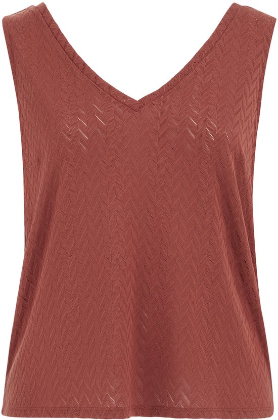 WE Fashion Dames singlet met open structuur - Curve