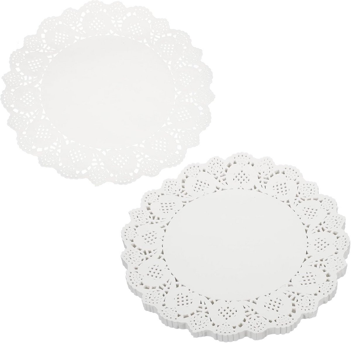 Ronde Witte Papieren Servetten met Kant - 30 cm Decoratieve Wegwerpservetten voor Taart en Feest