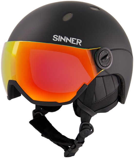 SINNER TITAN VISOR Unisex Skihelm - MATTE Zwart - Maat XL,63-64 cm