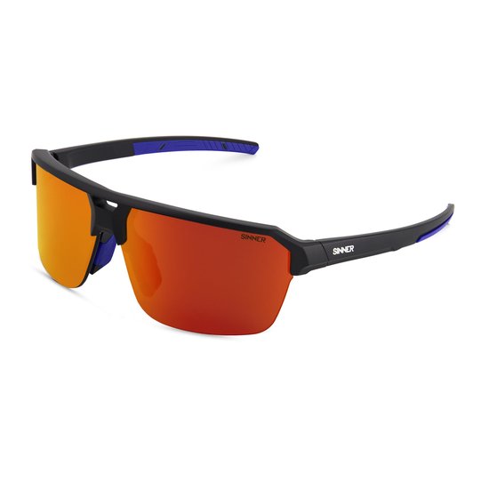 SINNER Bolt - Sportbril/ Zonnebril - Zwart - Rode lens - Unisex - One size - BIO based frame