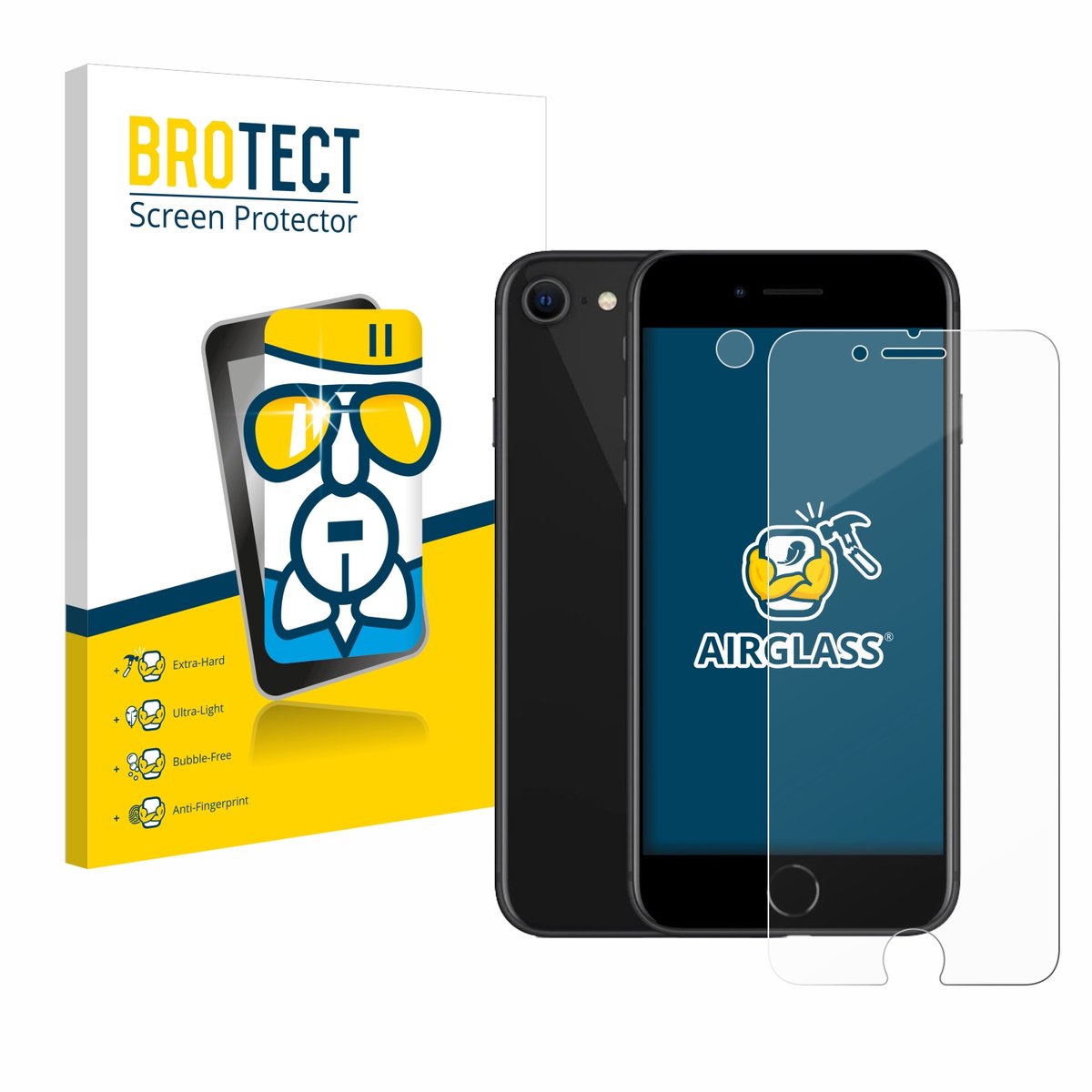 Screenprotector voor Apple iPhone SE 2 / SE 3 (Voorkant + caméra) Beschermglas transparant