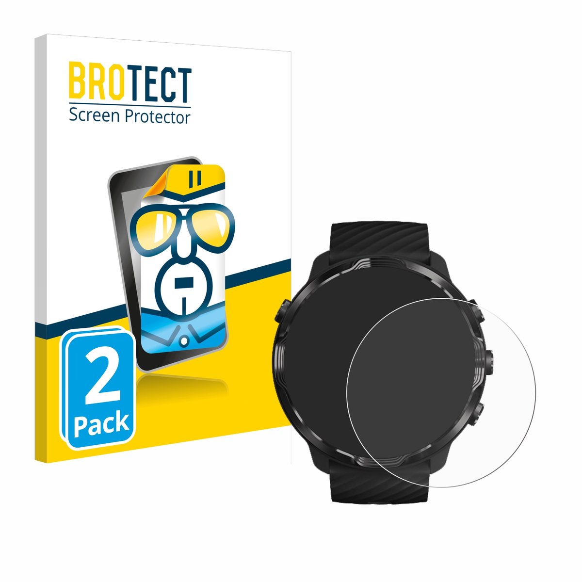 BROTECT - Screenprotector voor Suunto 7 - Folie Beschermfolie transparant 2 Stuks