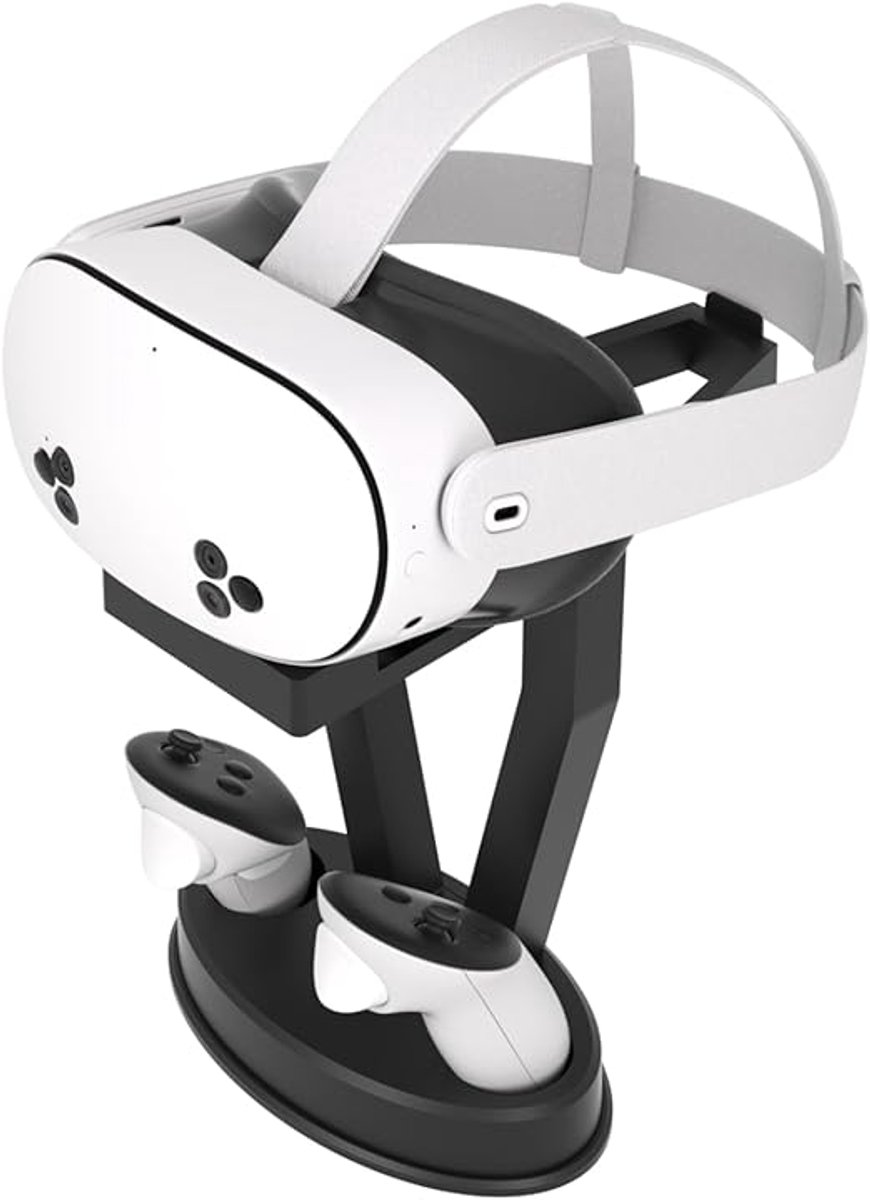 VR-Headset Standaard voor Meta Quest 3S / Quest 3 / Quest 2 & PS VR – Display & Opbergstand voor Headset en Controllers – Stabiele VR Storage Holder