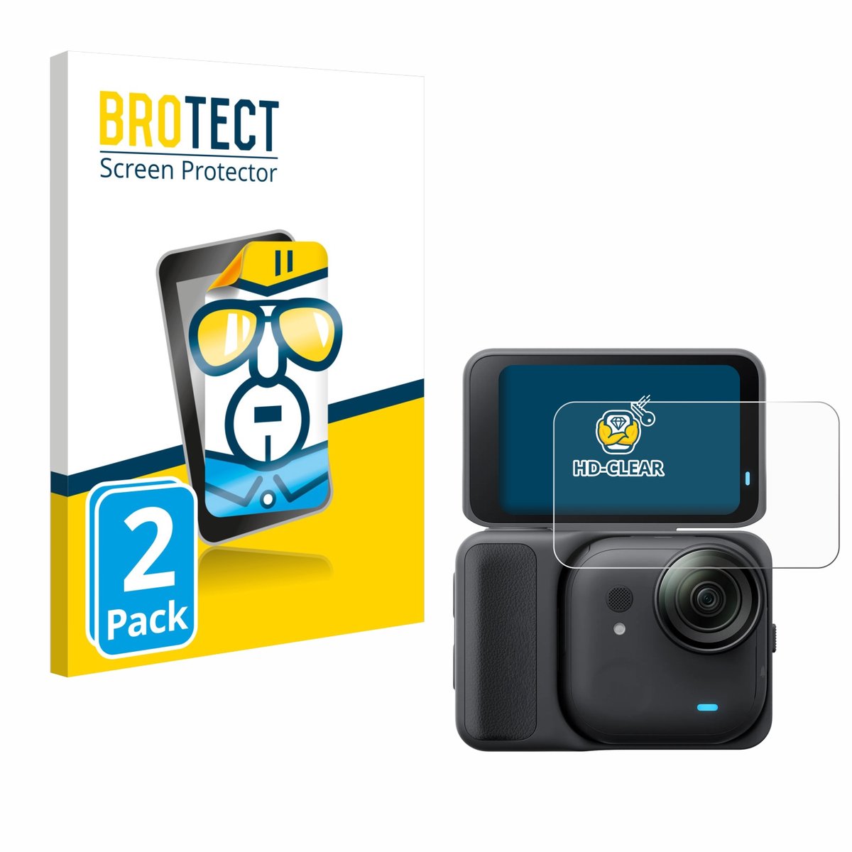 BROTECT - Screenprotector voor Insta360 Go Ultra - Folie Beschermfolie transparant 2 Stuks